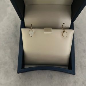 Gold and opal drop earrings